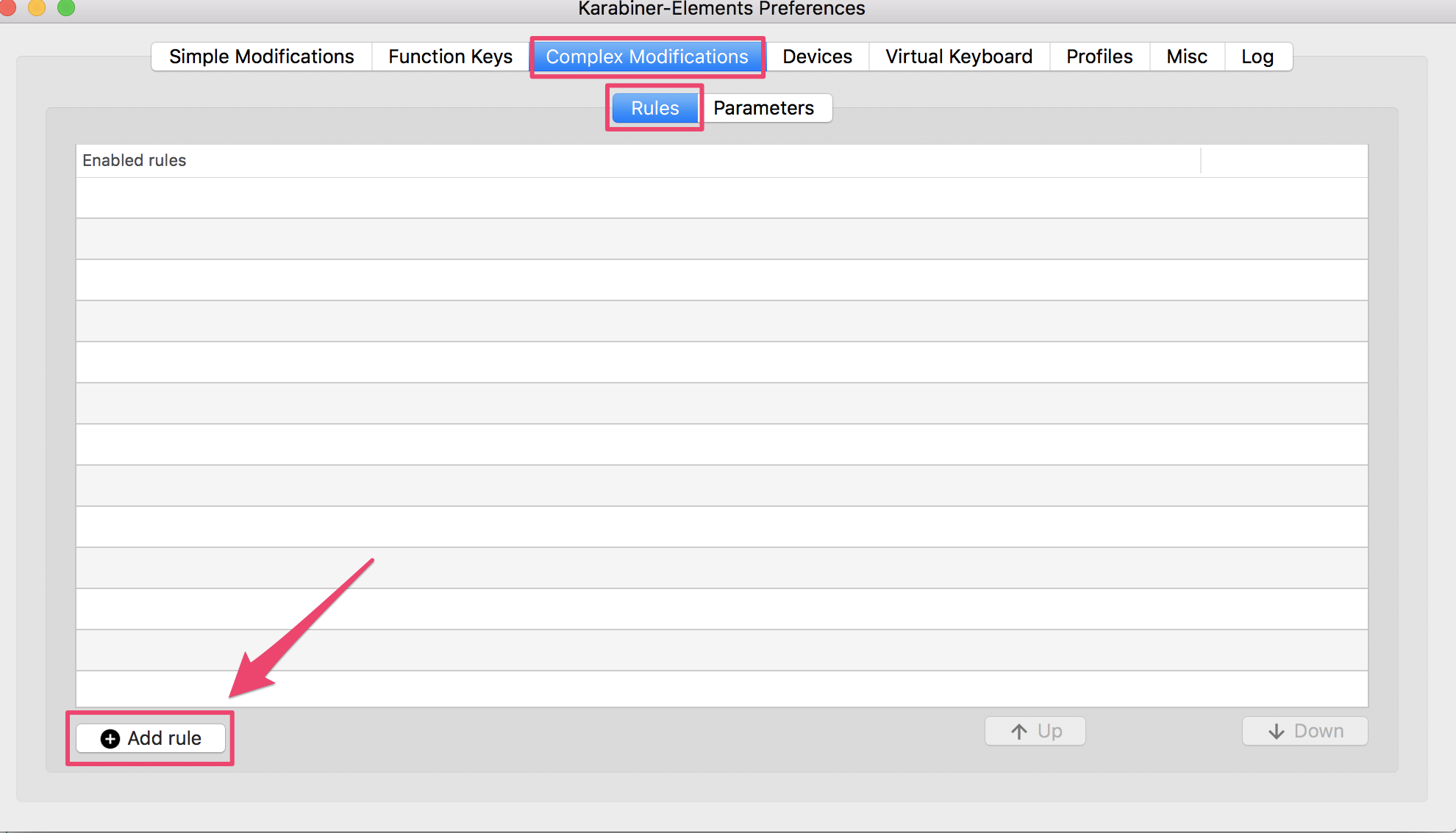 Karabiner-ElementsのAdd rule