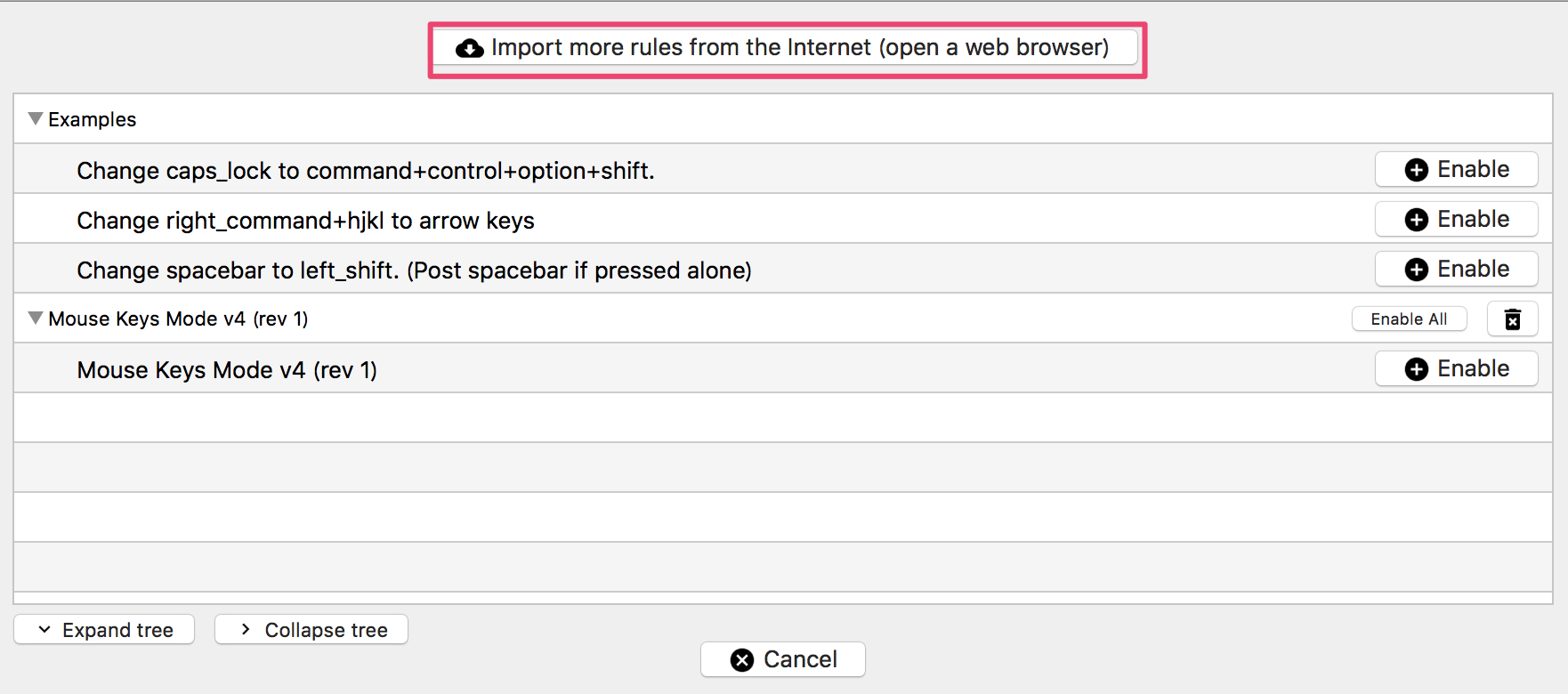 Karabiner-ElementsのImport rules