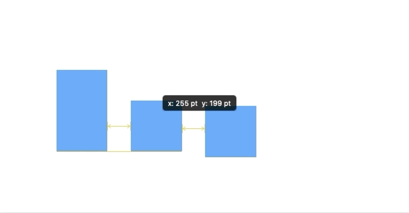 ガイドで均等に配置できる