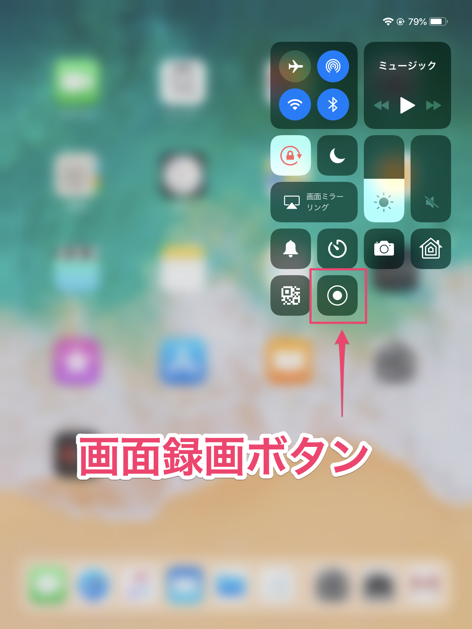 画面録画ボタン